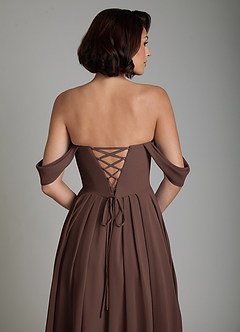 Azazie Loisa Brautjungfernkleider Wandelbar A-Linie Korsett Chiffon Kleid Ganache image4