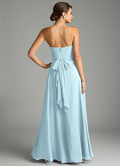Azazie Tamira Robes de demoiselle d'honneur Robe Trapèze Convertible en Mousseline de soie Plissé Bleu Nuage image4