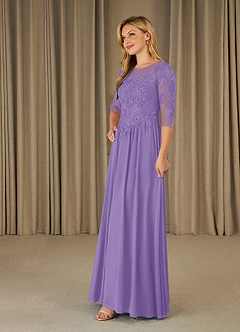 Azazie Mirielle Kleider für die Brautmutter A-Linie Schaufel Spitze Chiffon Kleid Tahiti image3