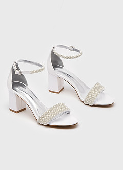 front Escarpins à talons compensés en cristal et perles