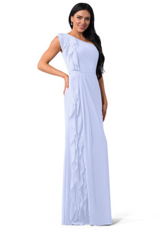 Azazie Sharon Bridesmaid Dresses A-Line One Shoulder Chiffon Floor-Length Dress image2