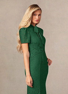 Azazie Carleannia Mother of the Bride Dresses Dark Green Mermaid Lace Chiffon Dress image6