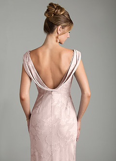 Azazie Kieryn Bridesmaid Dresses Blushing Pink Mermaid Pleated Floral Burnout Dress image2