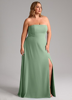 Azazie Wren Bridesmaid Dresses Matcha A-Line Side Slit Chiffon Convertible Dress image12