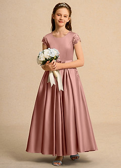 Azazie Bunny Girl Blumenmädchenkleider Ballkleid Spitze Kleid Zedernrose image3