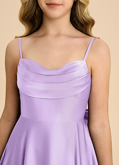 Azazie Bear Junior Lilac A-Line Sweetheart Neckline Stretch Satin Dress image8