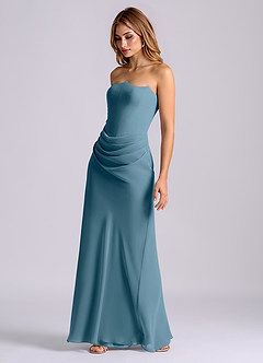 Azazie Debby Bridesmaid Dresses Bermuda Mermaid Strapless Chiffon Dress image3