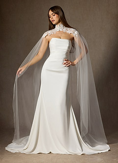 front Cape en tulle et dentelle brodée