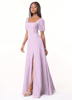 Azazie Alani Robes de demoiselle d'honneur Robe Trapèze en Mousseline de soie Encolure carrée Frostiges Flieder image3