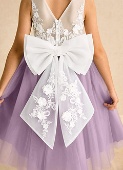 Azazie Lina vestidos de niña de las flores Vestido de Marfil Wisteria de Encaje de Princesa image7