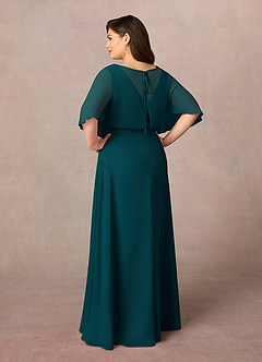 Azazie Oksana Kleider für die Brautmutter A-Linie V-Hals Gefaltet Chiffon Kleid Kiefer image9