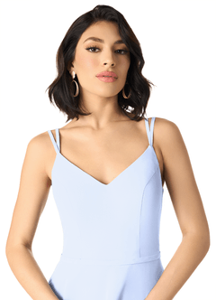 Azazie Janine Robes de demoiselle d'honneur Robe Trapèze en Mousseline de soie Col en V Eis image3