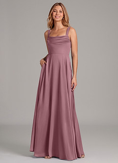 Azazie Shaude Bridesmaid Dresses Amethyst A-Line Pleated Chiffon Dress image3
