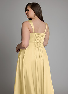 Azazie Azaria Vestidos de madrinha de casamento Vestido Manteiga de Cetim elástico de Linha A com Corpete image13