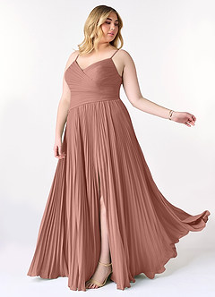 Azazie Vini Bridesmaid Dresses Cedar Rose A-Line V-Neck Pleated Chiffon Dress image10
