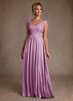 Azazie Amethyst vestidos de madre de la novia Vestido de Glicinia de Encaje de Corte en A image1
