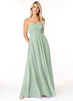 Azazie Yazmin Bridesmaid Dresses Agave A-Line Sweetheart Neckline Chiffon Convertible Dress image1