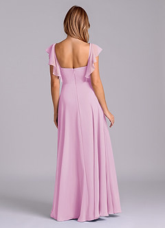 Azazie Leilani Bridesmaid Dresses Candy Pink A-Line Pleated Chiffon Dress image2