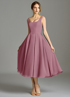 Azazie Amalie Bridesmaid Dresses Vintage Mauve A-Line Pleated Chiffon Dress image6