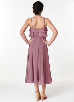 Azazie Ensley Junior Vintage Mauve A-Line Pleated Chiffon Dress image2