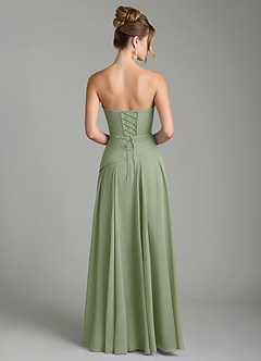 Azazie Gabriela Bridesmaid Dresses Pistachio A-Line Corset Chiffon Dress image8