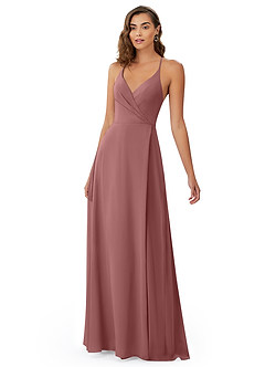 Azazie Davis Bridesmaid Dresses A-Line V-Neck Chiffon Floor-Length Dress image3