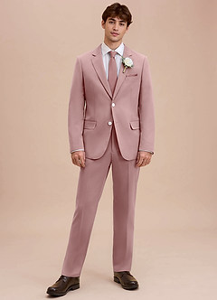 front Ethan Dusty Rose Refined Weave Suit