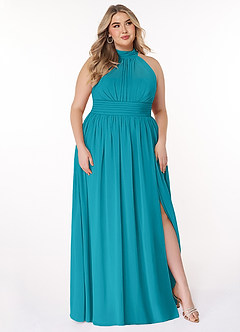Azazie Iman Bridesmaid Dresses Jade A-Line A-Line Ruched Chiffon Dress image11