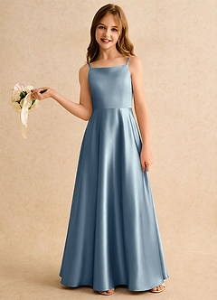 Azazie Joella Girls Formal Flower Girl Klänningar Klä A-Line i Stretch Satin Plisserad image2