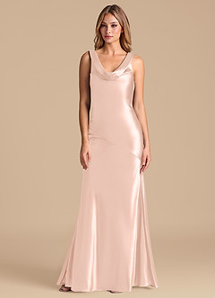 Azazie Rylina Robes de demoiselle d'honneur Robe Sirène en Satiné métallisé Or Rose image5