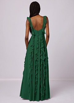 Barbie ♥ Azazie Bridesmaid Dresses Dark Green A-Line with Pockets Chiffon Dress image6