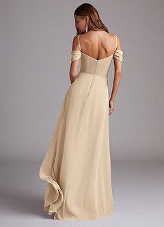 Azazie Marley Bridesmaid Dresses Champagne A-Line Off the Shoulder Chiffon Convertible Dress image7