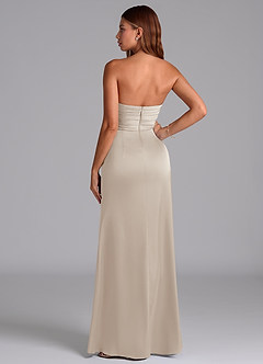 Azazie Claudelle Suknie dla druhen Syrena Bez ramiączek Satyna elastyczna Do ziemi Sukienka image7