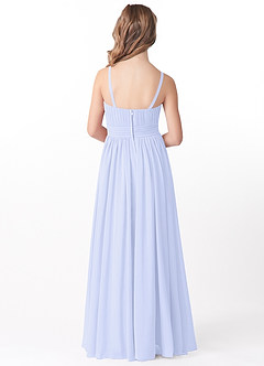 Azazie Astrid Junior Abito A-Line in Chiffon Floreale Lavanda image2