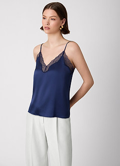 front Koszulka na ramiączkach z jedwabiu 100% nadająca się do prania