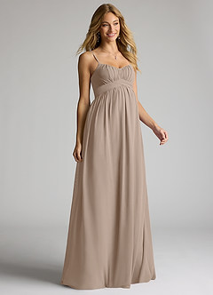 Azazie Llana Maternity Bridesmaid Dresses A-Line Chiffon Floor-Length Dress image1