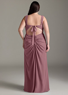 Azazie Jesaphine Bridesmaid Dresses Amethyst Sheath Bow Chiffon Dress image9