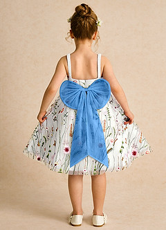 Azazie Peppa vestidos de niña de las flores Vestido de Marfil Azul Pastel de Tul de Corte en A con Escote de Corazón image2