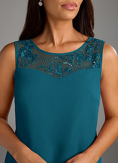 Azazie Maura vestidos de madre de la novia Vestido de Azul Tinta de Gasa de Mono/Traje de pantalón con Lentejuela image5