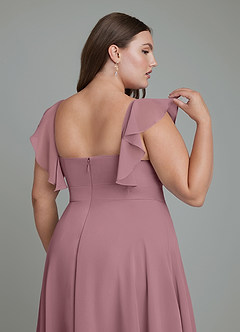 Azazie Leilani Bridesmaid Dresses Amethyst A-Line Pleated Chiffon Dress image8