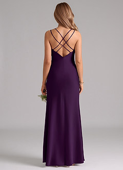 Azazie Suttona Robes de demoiselle d'honneur Robe Trapèze en Satin extensible Plissée Grain De Raisin image3