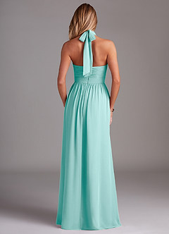 Azazie Avary Abiti da Damigella Abito A-Line in Chiffon Plissettato Acqua image8
