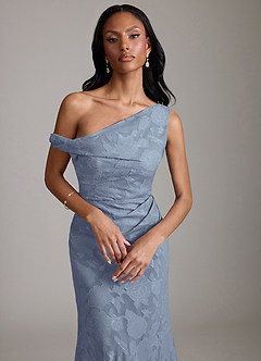 Azazie Emerson 신부 들러리 드레스 인어 오프 더 숄더 플로럴 번아웃 바닥 길이 드레스 image2