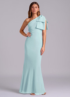 Azazie Yuanna Bridesmaid Dresses Sea Glass Mermaid One Shoulder Chiffon Dress image1