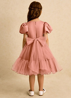 Azazie Cocoa vestidos de niña de las flores Vestido de Mai Tai de Tul de Princesa con Plisado image6