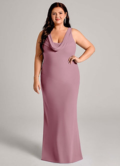Azazie Rylina Bridesmaid Dresses Vintage Mauve Mermaid Pleated Chiffon Dress image7