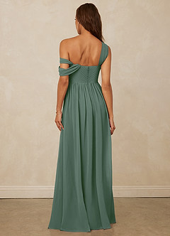 Christian Siriano Bridal for Azazie 1014 Bridesmaid Dresses Eucalyptus A-Line Off the Shoulder Chiffon Dress image3