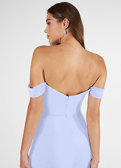 Azazie Kit Bridesmaid Dresses Lavender Mermaid Off the Shoulder Mesh Dress image7