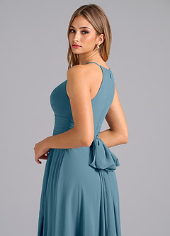 Azazie Denver Robes de demoiselle d'honneur Robe Trapèze en Mousseline de soie Plissée Bermude image2