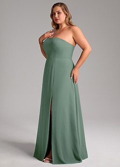 Azazie Wren Bridesmaid Dresses Eucalyptus A-Line Side Slit Chiffon Convertible Dress image13